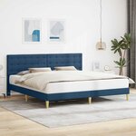 vidaXL Cadre de lit avec tête de lit Bleu 180 x 200 cm Tissu