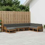 vidaXL Ensemble de canapés d'extérieur 8 Pièces Naturel et Anthracite