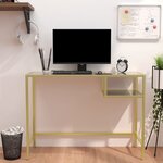 vidaXL Bureau d'ordinateur Marbre noir 100x36x74 cm Verre trempé
