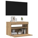 vidaXL Meubles TV avec lumières LED 2 Pièces chêne artisanal