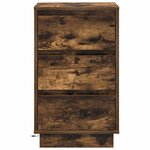 vidaXL Cabinet de chevet avec tiroir avec Chêne fumé 39 x 34 5 x 65 cm