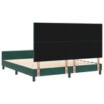 vidaXL Lit à ressorts avec tête de lit Vert foncé 180 x 200 cm Velours