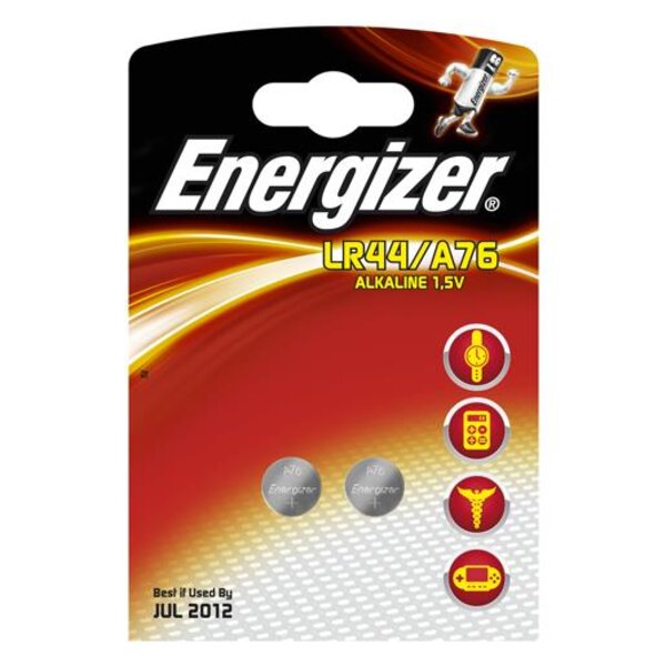 Blister de 2 piles Alcaline calculatrices/photo A76 LR44 AG13 1 5V ENERGIZER