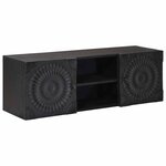 vidaXL Meuble TV avec étagère avec stockage Noir 105 x 30 x 35 cm
