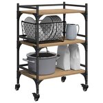 vidaXL Chariot de cuisine Chêne artisanal 50 x 35 x 75 5 cm