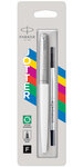 PARKER Jotter Originals stylo roller, blanc, attributs Chromés, Recharge noire pointe fine, sous blister