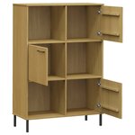 vidaXL Bibliothèque avec pieds en métal Marron 90x35x128 5cm Bois OSLO