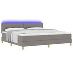vidaXL Lit à ressort LED avec matelas Taupe 200 x 200 cm tissu
