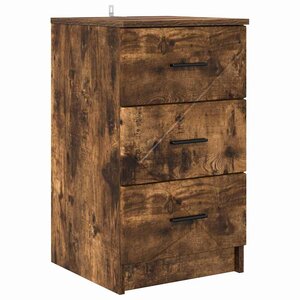 vidaXL Cabinet de chevet Chêne fumé 38 x 38 x 66 cm Bois d'ingénierie