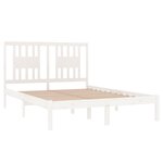 vidaXL Cadre de lit Blanc Bois massif 135x190 cm Double