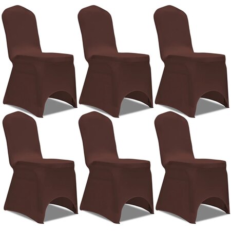 vidaXL Housse de chaise extensible 6 Pièces marron