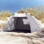 vidaXL Tente de plage 2 personnes gris libération rapide imperméable