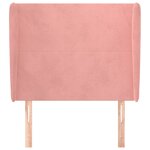vidaXL Tête de lit avec oreilles Rose 103x23x118/128 cm Velours