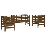 vidaXL Salon de jardin 3 Pièces marron miel bois de pin massif