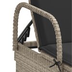 vidaXL Chaises longues avec coussins lot de 2 gris résine tressée