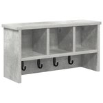 vidaXL Porte-manteau mural avec étagère Montage mural avec stockage Gris béton 50 x 16 x 26 cm