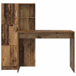 vidaXL Bureau 2 Pièces Bois ancien