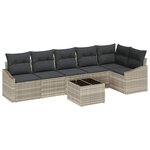 vidaXL Ensemble de salle à manger pour jardin 7 Pièces Gris clair