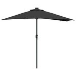 vidaXL Parasol de jardin Noir 294 x 150 x 223 cm tissu