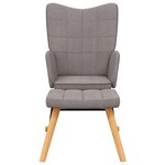 vidaXL Chaise à bascule avec tabouret Taupe Tissu