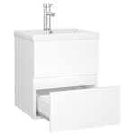 vidaXL Armoire d'évier avec lavabo intégré blanc bois d'ingénierie