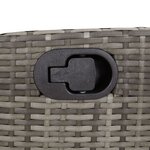 vidaXL Chaises inclinables de jardin lot de 2 et coussins gris rotin