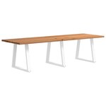 vidaXL Table à manger marron clair bois de chêne massif rectangulaire