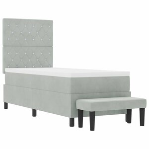 vidaXL Lit à ressorts avec matelas Gris clair 80 x 200 cm Velours