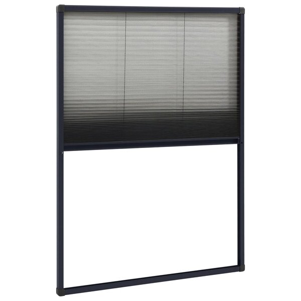 vidaXL Moustiquaire plissée pour fenêtre Aluminium Anthracite 80x120cm