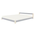 Lit double scandinave COMFY 160 x 200 gris et naturel