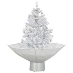 vidaXL Arbre de Noël neigeux avec base de parapluie Blanc 75 cm