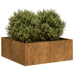 vidaXL Jardinière rouillé 80x80x30 cm acier inoxydable