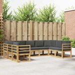 vidaXL Ensemble de canapés d'extérieur 9 pc Blanc et anthracite