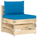 vidaXL Salon de jardin 11 Pièces avec coussins Bois imprégné de vert