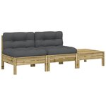 vidaXL Canapé de jardin avec coussins et repose-pied 2 places