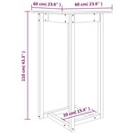 vidaXL Table de bar Blanc 60x60x110 cm Bois massif de pin