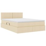 vidaXL Lit avec rangement et matelas avec matelas Crème 140 x 200 cm