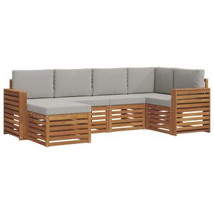 vidaXL Ensemble de canapé d'angle 6 Pièces Gris Naturel et Clair