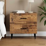 vidaXL Cabinet de chevet avec tiroir Bois ancien 62 x 34 5 x 47 5 cm