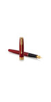 PARKER Sonnet stylo plume, laque rouge, attributs dorés, plume moyenne – Livré dans son écrin