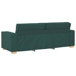 vidaXL Sofa 3 places avec coussin Vert foncé 220 x 78 x 84 cm tissu