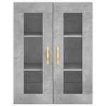 vidaXL Buffet haut Gris béton 69 5x34x180 cm Bois d'ingénierie