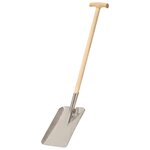 vidaXL Pelle de jardin avec poignée en T Inox et bois de frêne