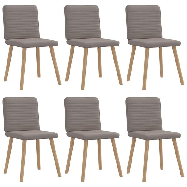 vidaXL Chaises à manger lot de 6 taupe tissu