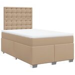 vidaXL Sommier à lattes de lit matelas cappuccino 120x190cm similicuir
