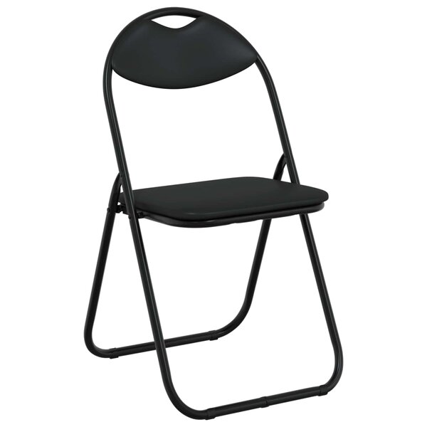vidaXL Chaise pliante 8 pc Simili cuir Noir 48 x 43 5 x 81 cm