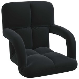 vidaXL Fauteuil de sol ajustable Noir Velours