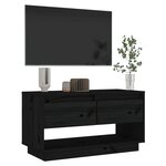 vidaXL Meuble TV Noir 74x34x40 cm Bois de pin massif