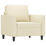 vidaXL Fauteuil avec repose-pied Crème 60 cm Similicuir