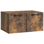 vidaXL Meuble TV mural Chêne fumé 59 5 x 41 x 30 cm Bois d'ingénierie
